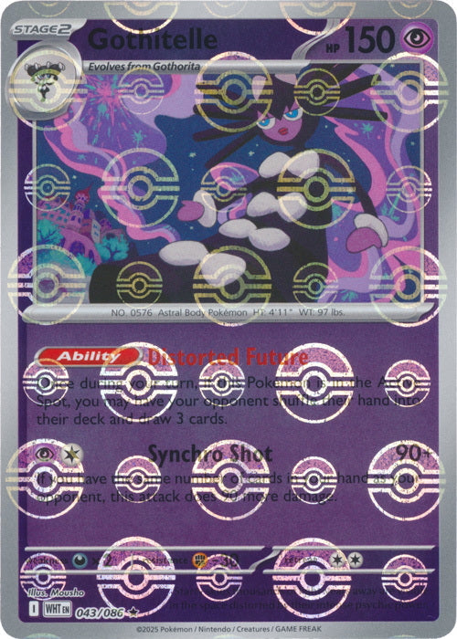 White Flare Gothitelle #43/86 Pokeball Holo
